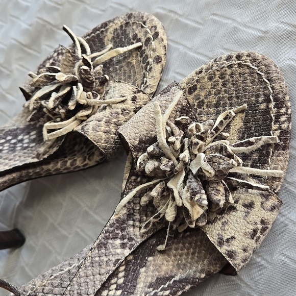 Bacio 61 Snake Print High Heels Size 8.5 Boho Bohemian - Picture 2 of 9